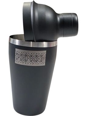 Pongo Matte Black Stainless Steel Cocktail Shaker Bar Tool Bartender Strainer